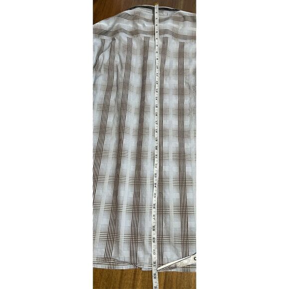 Mens Tommy Bahama Plaid Button Up Flip Cuff Shirt - size L Blue / Gray - Picture 13 of 15